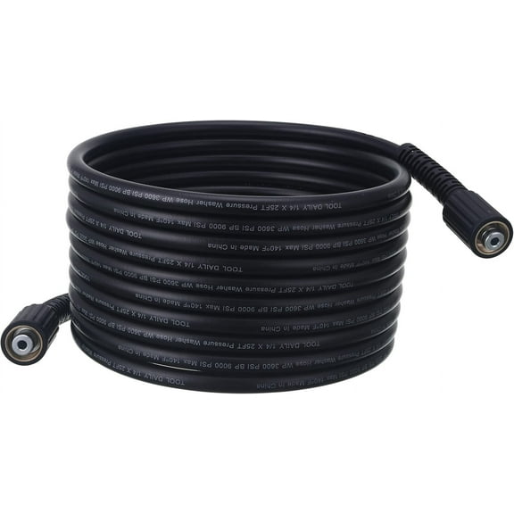 High Pressure Washer Hose, 25 FT X 1/4 Inch, 3600 PSI, M22 14mm, Replacement Power Washer Hose for Most Brands