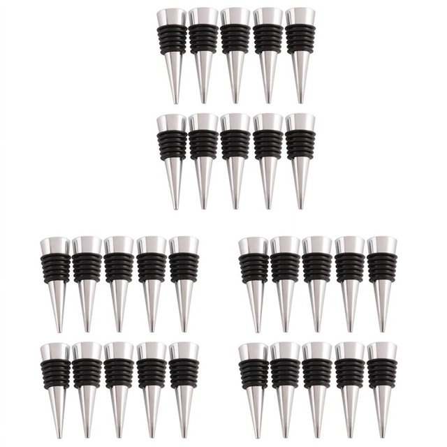 Tapón de vino, 30 tapones de botella reutilizables a prueba de fugas, hermético, corcho de vino casero para bar, vacaciones, mantiene el vino fresco