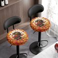thumbnail image 3 of HUIACONG Easy to Clean Circle Stool Slipcover, Leaves Dachshund Polyester Round Round Bar Stool Covers for Vanity Kitchen, 3 of 6