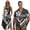 Black Polynesian Tribal, variant on Haiti Flag Couple Matching Outfits Lightweight Husband and Wife Clothing Washable Mens Shirts Casual with Soft Fabric Fashionable Fit for Outdoor Picnic