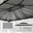thumbnail image 4 of Outsunny 13'x10' Double Roof Gazebo Replacement Canopy Top Cover Grey, 4 of 10