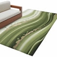 thumbnail image 2 of 3'x5' Area Rugs, Green Abstract Waves Indoor Outdoor Area Rug for Living Room Bedroom, Gradient Fluid Luxury Oil Painting Washable Bathroom Rugs Kitchen Floor Carpet Mats Home Decor Aesthetic, 2 of 8