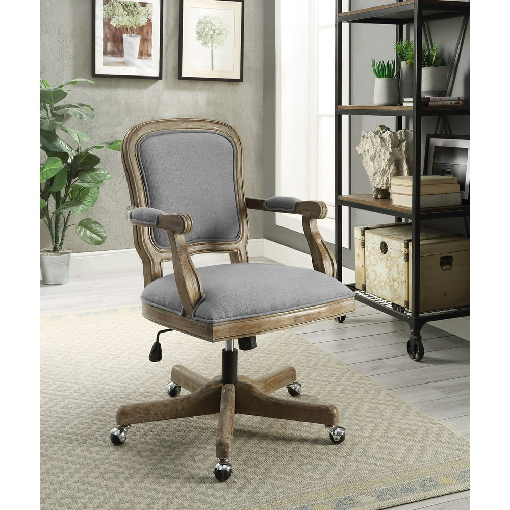 Linon Maybell Office Chair, Light Gray