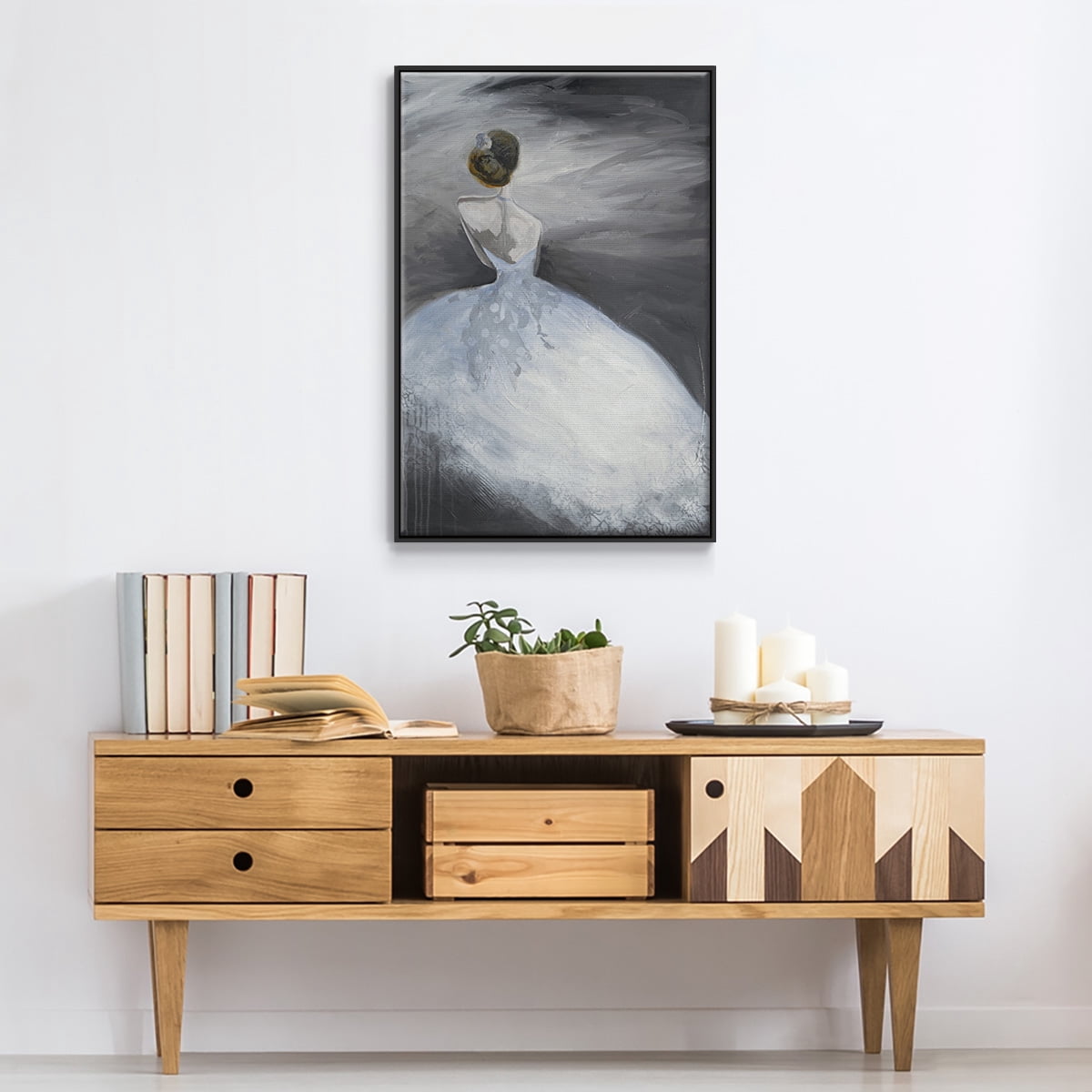 Off in the Distance Framed Premium Gallery Wrapped Canvas - Ready to Hang - 17 x 25 - Black Floating Frame