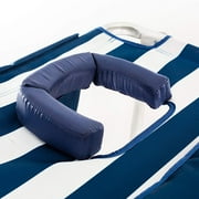 Ostrich The Deluxe 3N1 Lightweight Outdoor Beach Lounge Chair w/Footrest, Blue Stripe