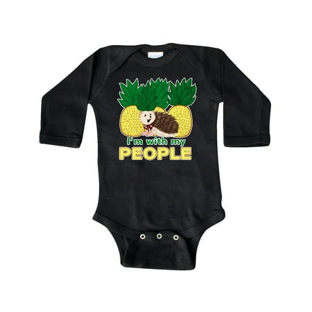 

Inktastic Pineapple Hedgehog I m With My People Gift Baby Boy or Baby Girl Long Sleeve Bodysuit