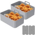 thumbnail image 2 of Silicone Pot for Ninjas Dual Air Fryer Reusable Silicone Air Fryer Liner Easy Cleaning Food Safe Air Fryer Accessories Air Fryer Rack Accessories for Air Fryer Oven Microwave, 2 of 3