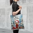 thumbnail image 4 of Merry Christmas Yorkshire Terrier Enjoys Woofmas Winter Xmas Holiday All Over Print 3D Canvas Tote Bag Yorkie Dog Lover Gifts Reusable Handbag - 02022, 4 of 5