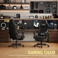 thumbnail image 6 of Gaming Chair,Ergonomic Computer Chairs for Adults with Footrest, PU Leather Office Chair with Adjustable Lumbar Support & Pocket Spring Cushion - Heavy Duty 400lb Capacity Gamer Chair(Black), 6 of 6