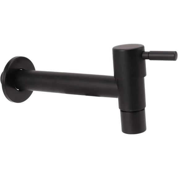 ABCISI 1pcs 304 Stainless Steel Black Wall Mounted Modern Cold Water Tap, Single Faucets for Garden Bathroom Faucet Toilet Washbasin Kitchen Sink Swimming Pools (for Mop Pool)