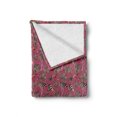 thumbnail image 2 of Pink Zebra Soft Flannel Fleece Blanket, Flamingos Toucans Large Tropical Leaves in Zebra Stripes Trippy Illustration, Cozy Plush for Indoor and Outdoor Use, 60" x 80", Pink Tan Black, by Ambesonne, 2 of 6