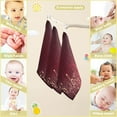 thumbnail image 3 of 3 PCS Abstract Music Notes Baby Muslin Washcloths, Red Background Soft Absorbent Face Towel Burp Cloths Cotton Bath Wipes Infant Wash Cloth for Newborn Boys Girls, 3 of 7