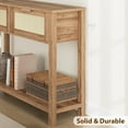 thumbnail image 5 of Rattan Console Table for Entryway,Boho Sofa Table for Living Room, Console Table with 2 Drawers, Wood Entryway Table with Storage, 5 of 7
