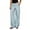 Sky Blue, variant on Women's Striped Wide Leg Pants Tie Waist Casual Flowy Trousers Summer Streetwear Beach Vacation Wear Sky Blue M