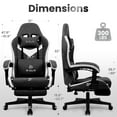 thumbnail image 2 of CELTOSS Black Fabric Gaming Chair with Footrest, Comfortable Computer Office Chair with Lumbar Cushion, High Back Gamer Game Chair for Adult, Reclining Video Desk Chair, 2 of 11