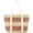 Pink, variant on Kukuzhu Women Stripe Straw Tote Bag Large Handmade Woven Beach Bag Summer Elegant Travel Shoulder Bag