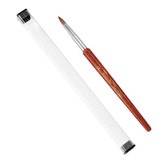 Nail art brush, Wood/Natural hair, 18 cm, Brown