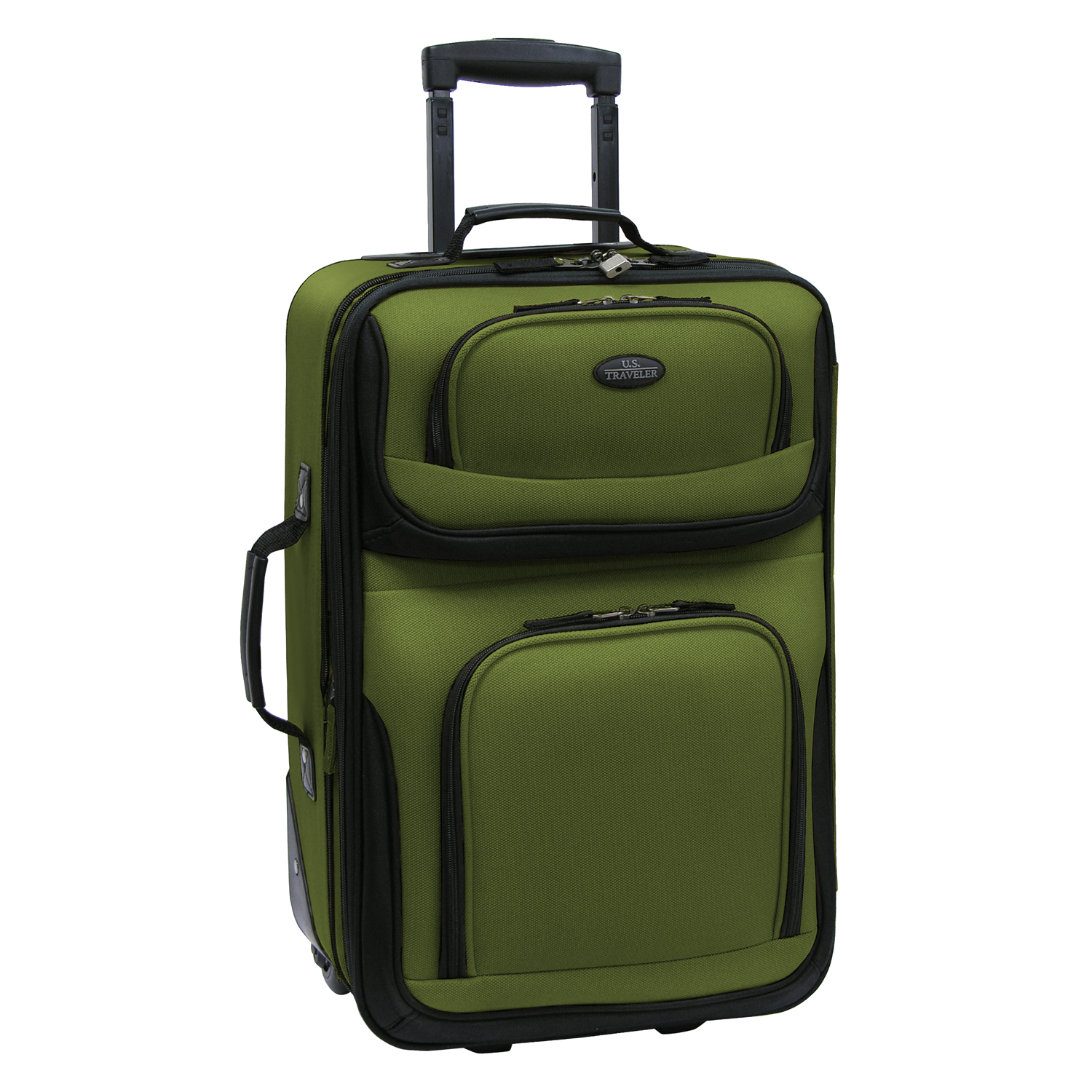 U.S. Traveler Rio Rugged Fabric Expandable Carry-on Luggage, 2 Wheel Rolling Suitcase, Green, 2-Piece - image 4 of 7