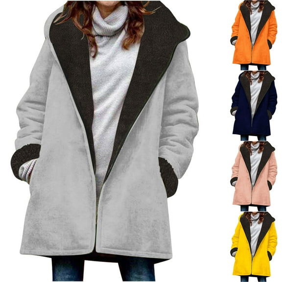 Plus Size Zip Up Hoodies for Womens Pullover Fashion Winter Warm And Fleece Heavy Printed Hooded Jacket With Zipper Double Pockets
