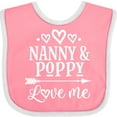 thumbnail image 3 of Inktastic Nanny and Poppy Love Me Granddaughter Boys or Girls Baby Bib, 3 of 4