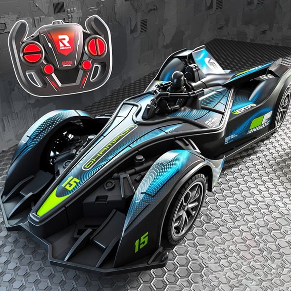 High-Speed RC Drift Car, 2.4G Remote Control Racing Toy, Rechargeable Stunt Vehicle with LED Lights, Outdoor Boys Girls Gift, Blue Durable Plastic Car