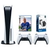 Sony Playstation 5 Disc Version Console with Extra White Controller, Surge Dual Controller Charge Dock and FIFA 22 Bundle