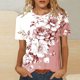thumbnail image 1 of Xuyuer Blouse for Women Dressy Casual Short Short Sleeve Boho Tops Fashion Floral Crew Neck Tunic Shirts Summer Clothes Fashionable Casual Loose Round Neck T-shirt Solid Color Top, 1 of 7