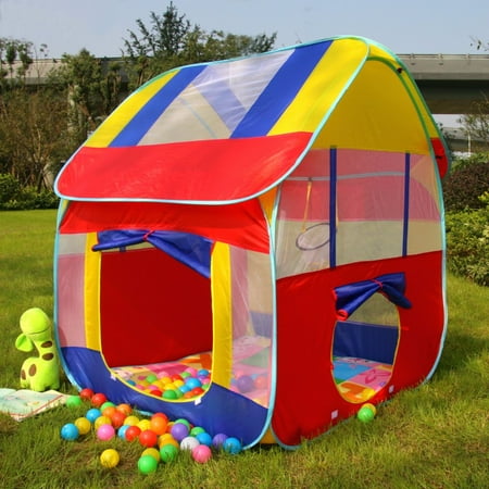 Game Tents - Kids Indoor & Outdoor Playground Ball Pit Play Tent Play House Hut Fun Game Toy with Pit Balls
