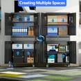 thumbnail image 6 of SUPEER 71" Metal Storage Cabinets with Wheels and Pegboards, Industrial Cabinet with 2 Drawers and 2 Adjustable Shelves,, Assembly Required, 6 of 7