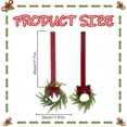 thumbnail image 3 of 11.8 Inch Mini Artificial Christmas Cabinet Wreath,Small Winter Wreath with Wine Red Ribbon Bow,Farmhouse Hanging Wreath for Kitchen Window Door,Xmas Holiday Indoor Outdoor Home Party Wall Decor, 3 of 9