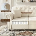 thumbnail image 3 of 63'' Velvet Chesterfield Sofa, Modern Loveseat Couches for Living Room, Comfy Tufted Back Love Seat Sofas, 2 Pillows & Rolled Arms for Small Spaces, Bedroom, Apartment, Office, Beige, 3 of 11