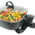 thumbnail image 4 of Family-Sized Electric Skillet with  Shield Non-Stick, 12-Inch Gray, Deep Cooking Pan, 4 of 9