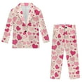 thumbnail image 4 of Xoenoiee Pink Heart Love Print Boys' 2-Piece Slim Fit Suit Set, Valentine's Day Formal Blazer & Pants with Adjustable Waist for Wedding Ring Bearer School Party, 6-7 Years, 4 of 7