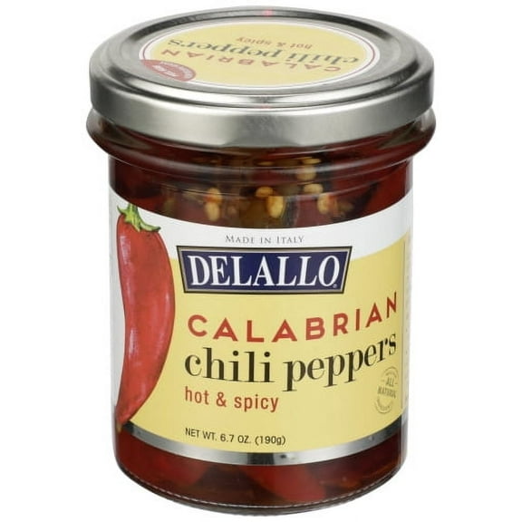 (Pack of 6) Delallo Calabrian Chili Peppers 6.7 Oz