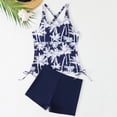 thumbnail image 2 of WRKEKC Swimsuits for Women Tankini Hawaiian Printed Sporty Top with Boyleg Bottoms Removable Padded Cups Wireless Soft Fabric, 2 of 6