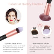 Makeup Brushes 16Pcs Professional Makeup Brush Set, 2 Silicone Face Mask Brushes,4 Blender Sponge,1 Brush Cleaner Premium Synthetic Foundation Brush Blending Face Powder Blush Concealers Eye Shadows