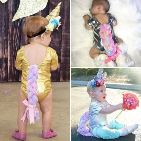 

Cute Fashion Newborn Baby Girl Romper Jumpsuit Bodysuit Unicorn Horsetail Costume Outfits Set Clothes New