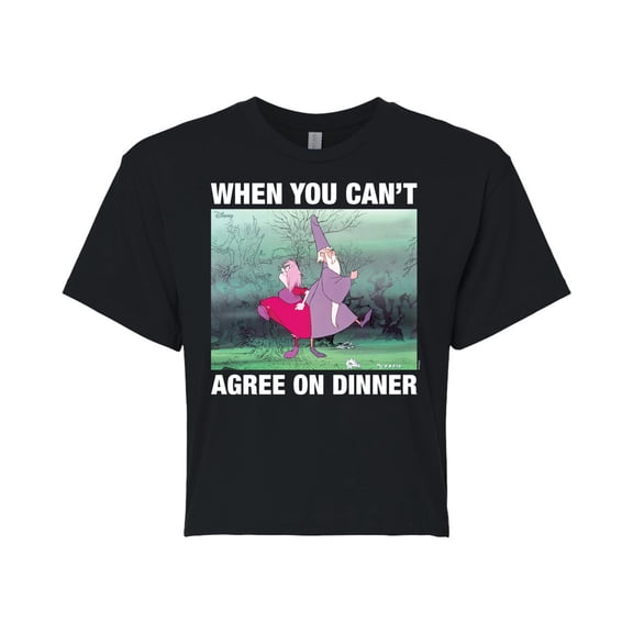 Disney - The Sword And The Stone - Merlyn & Mim Can't Agree on Dinner - Juniors Cropped Cotton Blend T-Shirt