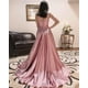 thumbnail image 2 of Vestido de fiesta Stylefun Champagne Satin A Line con abertura 2025, 2 of 7