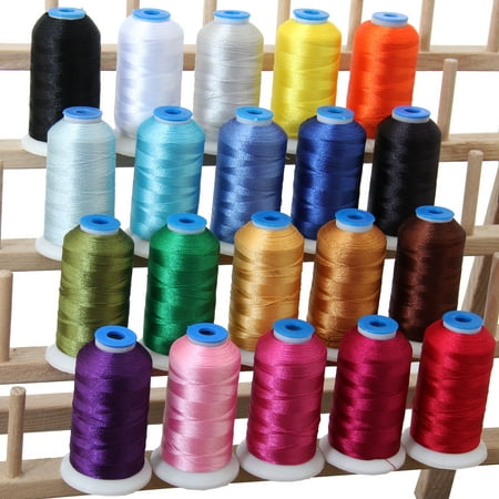 Threadart 20 Spool Polyester Embroidery Machine Thread Essential Colors | 1000M Spools 40wt | For Brother Babylock Janome Singer Pfaff Husqvarna Bernina Machines - 12 Sets