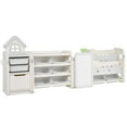 thumbnail image 3 of Kids Toy Storage Bookshelf Combo - 4-Tier Organizer with 10 Movable Plastic Bins, Built-in Bookshelf & Drawing Board, Multi-functional Playroom & Classroom Storage Cabinet, 3 of 11