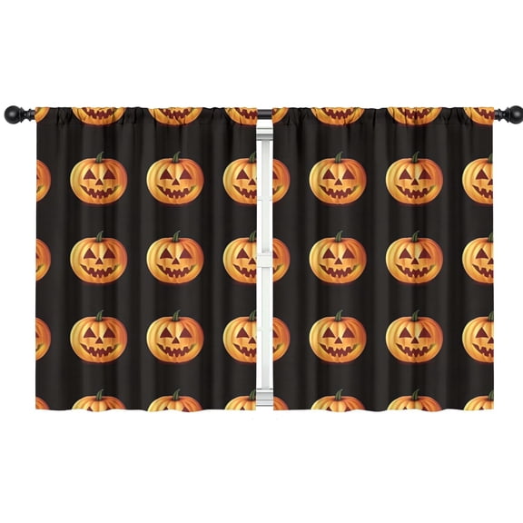 Blackout Kids Curtains,Halloween Realistic Pumpkins Pattern Childrens Insulated Curtains Set Of 2,Bedroom Essentials,Toddler Room Decor 42"x54"