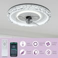 thumbnail image 4 of Uforic Ceiling Fan with Lights, App Control and Timer, Ultra-Quiet 6-Speed Operation, Modern Flush Mount Design for Year-Round Comfort, Perfect for Bedroom, Living Room, Kitchen - Crystal White, 4 of 5
