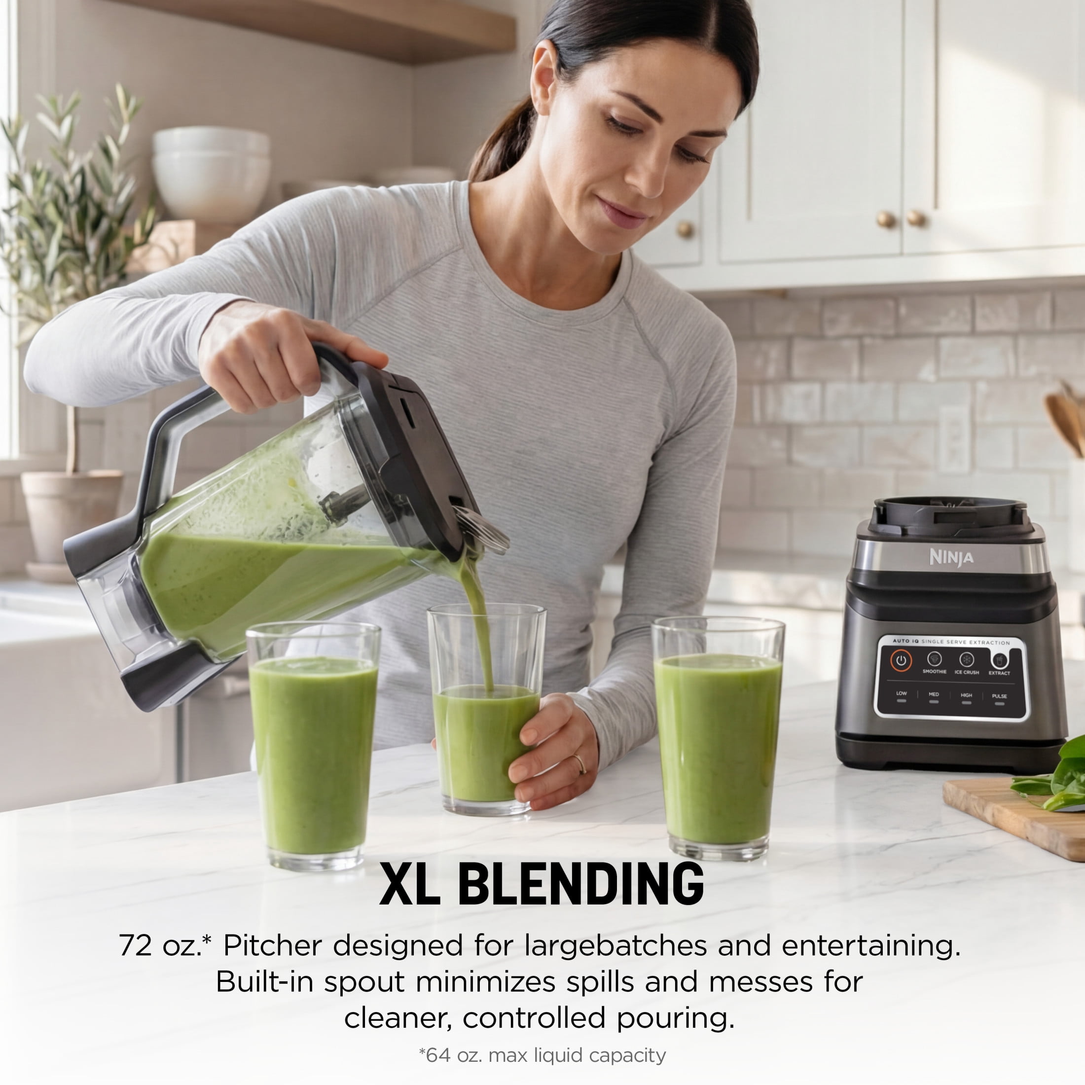 Ninja Professional Plus DUO Bender, 1400 Peak Watts, 3 Auto-IQ Programs for Smoothies, Frozen Drinks & Nutrient Extractions, 72-oz.* Total Crushing Pitcher & (2) 24 oz. To-Go Cups, BN751 Dark Grey