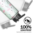 thumbnail image 5 of Fitness Enthusiast 40oz Insulated Stainless Steel Flamingo Themed Water Jug Wide Mouth Handle Lid Leak Proof, 5 of 6