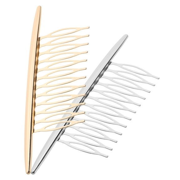 CRAFTHROU Silver Hair Accessories 2Pcs For Women Daily Wear Curved Shape