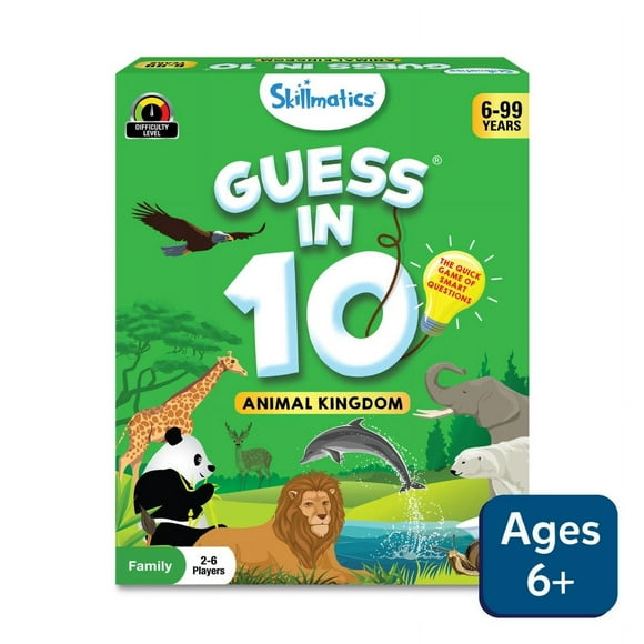 Skillmatics Guess in 10: Animal Kingdom | Trivia card game (ages 6+)