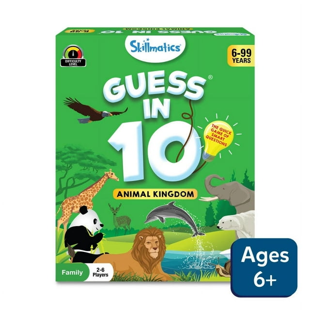 Skillmatics Guess in 10: Royaume des Animaux / Jeu de Cartes Trivia (6 Ans et +)