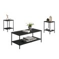 thumbnail image 2 of JERFIT Modern 3-Piece Coffee Table Set with End Tables, Black Industrial Farmhouse Accent Tables with 2-Tier Storage for Living Room, 2 of 7