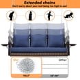 thumbnail image 5 of ZZW 3-Person Wicker Porch Swing Chair Heavy Duty 900 LBS w/Cup-Holder & Steel Chains for Deck & Backyard & Garden (Brown/Blue), 5 of 7